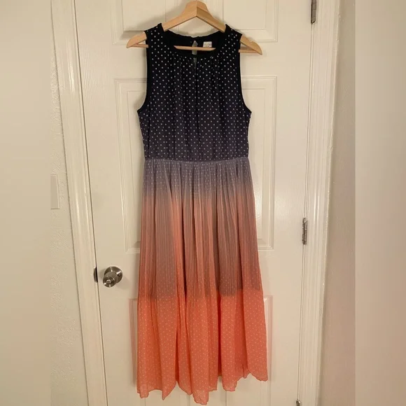 Maison Jules Polka Dot Ombr Midi Dress